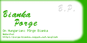 bianka porge business card