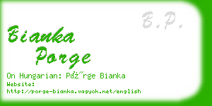 bianka porge business card